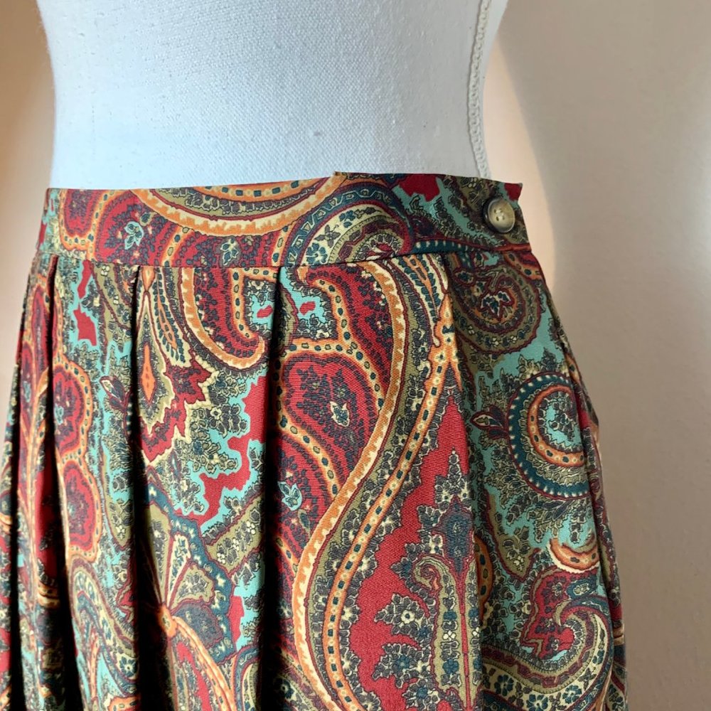 VTG NWT Russ Perfectly Paisley Midi Skirt 10 - Picture 4 of 7